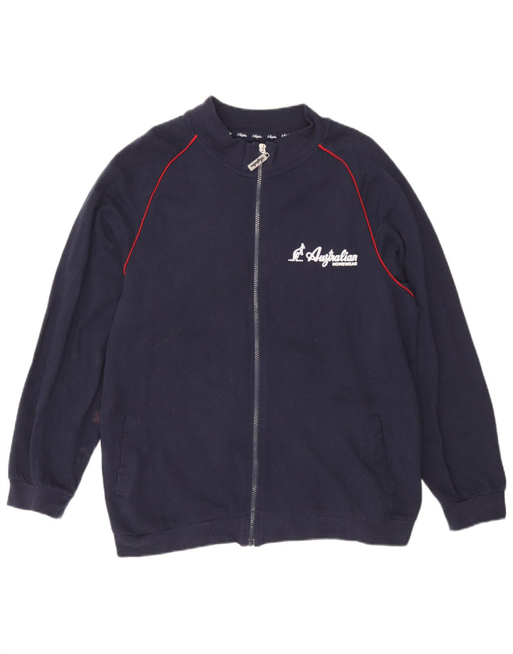 AUSTRALIAN L'ALPINA Jaqueta masculina de agasalho XL azul marinho algodão
