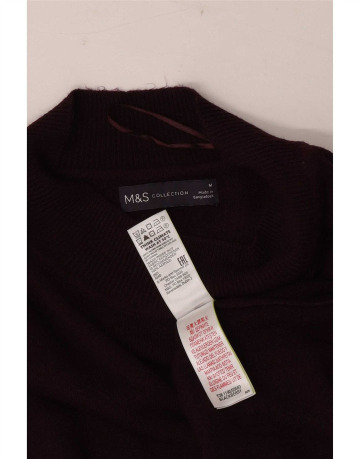 Suéter feminino Marks & Spencer com gola tartaruga Reino Unido 14 médio Borgonha