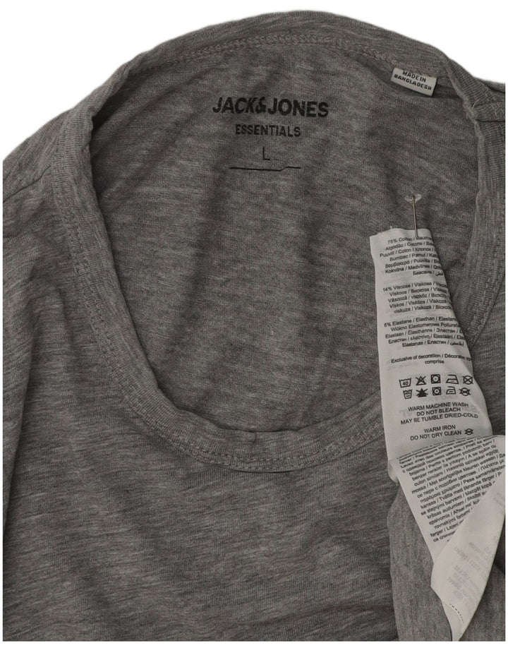 Camiseta masculina Jack & Jones grande algodão manchado cinza