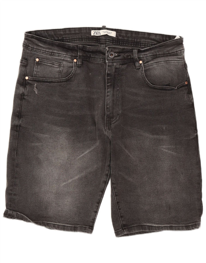 Shorts jeans masculino ZARA EU 46 XL W36 algodão cinza
