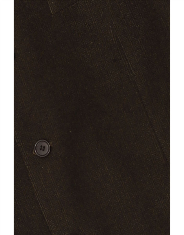 Jaqueta blazer masculina vintage com 3 botões IT 54 2XL cáqui espinha de peixe caxemira
