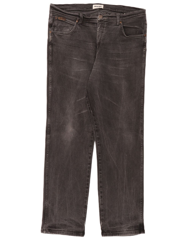 Wrangler Masculino Texas Stretch Straight Jeans W38 L32 Algodão Cinza