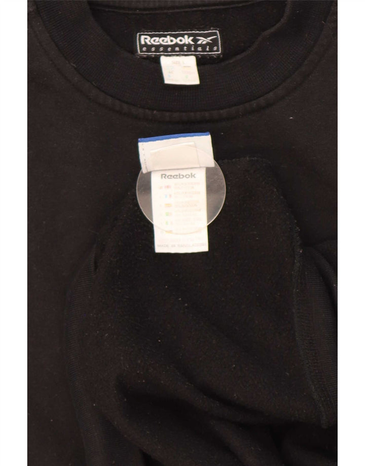 Reebok moletom masculino jumper grande poliéster preto
