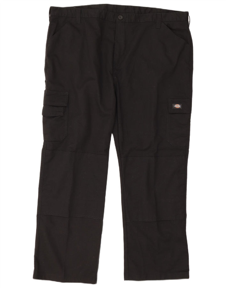 Calças cargo retas masculinas Dickies W46 L30 poliéster preto