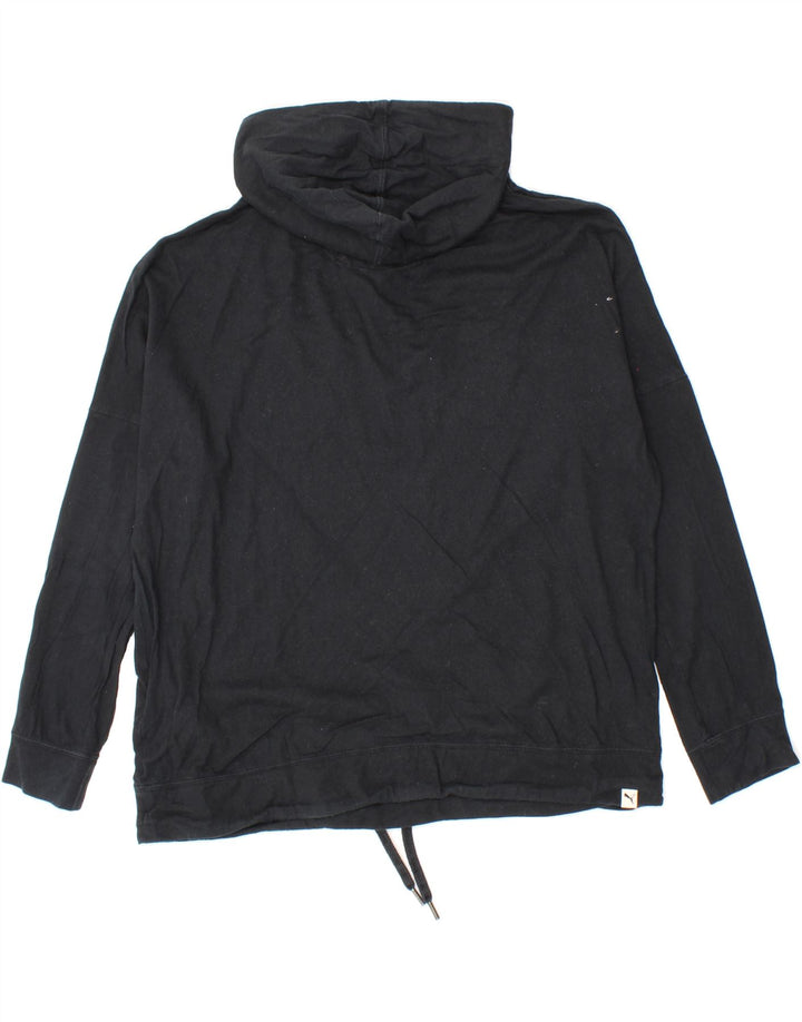 PUMA Womens Oversized Hoodie Jumper UK 16 Large  Black Cotton Vintage Puma and Second-Hand Puma from Messina Hembry 