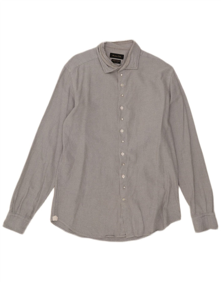 Camisa masculina Massimo Dutti cinza médio