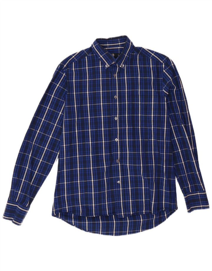 Camisa masculina DACK'S Regular Fit pequena de algodão xadrez azul