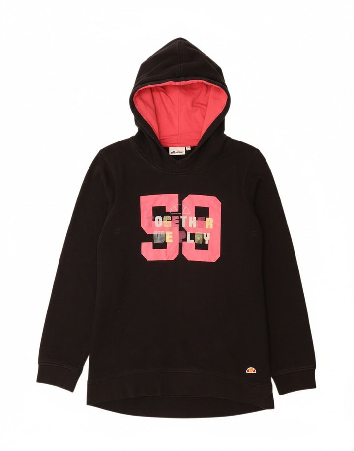 ELLESSE Suéter gráfico feminino com capuz 13-14 anos preto