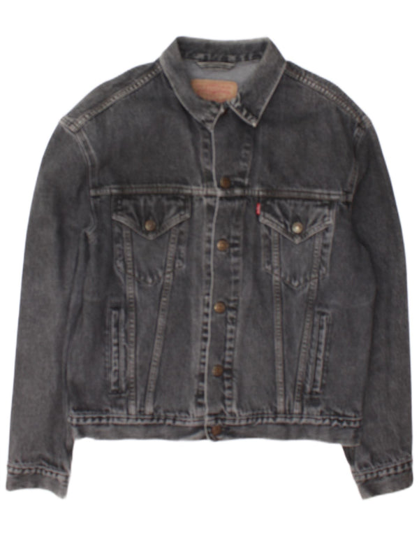 Jaqueta jeans masculina Levi's UK 40 grande algodão cinza