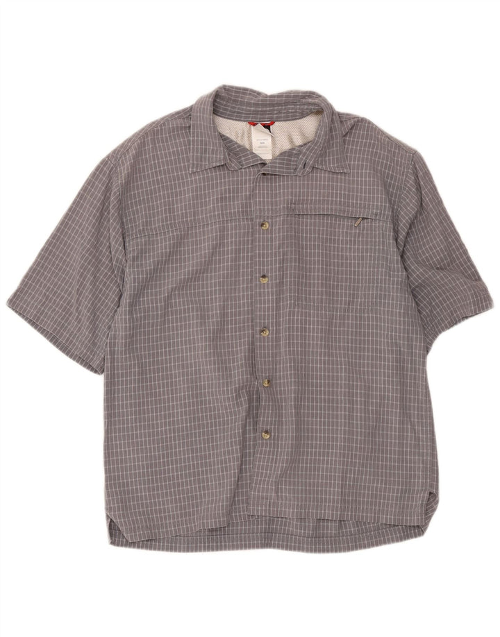 Camisa masculina de manga curta The North Face cinza médio xadrez modal