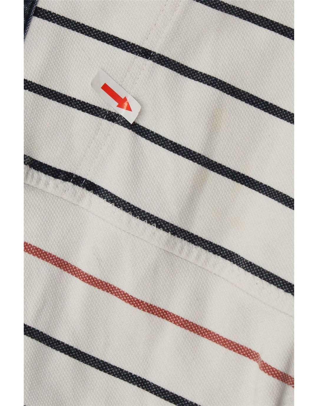 Fat Face Masculino Zip Neck Moletom Jumper Grande Algodão Listrado Branco
