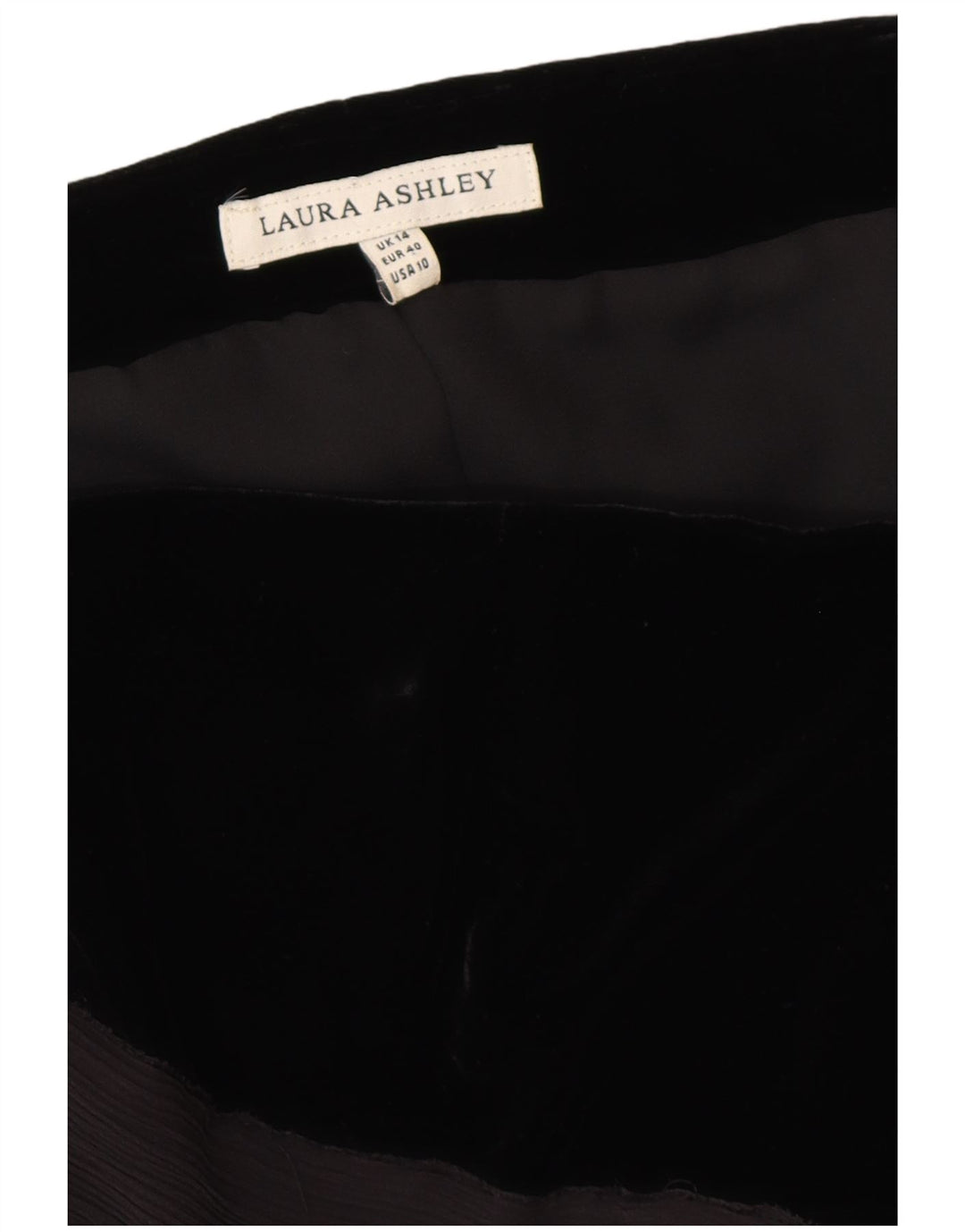 LAURA ASHLEY Top feminino de veludo espartilho Reino Unido 14 viscose preta média