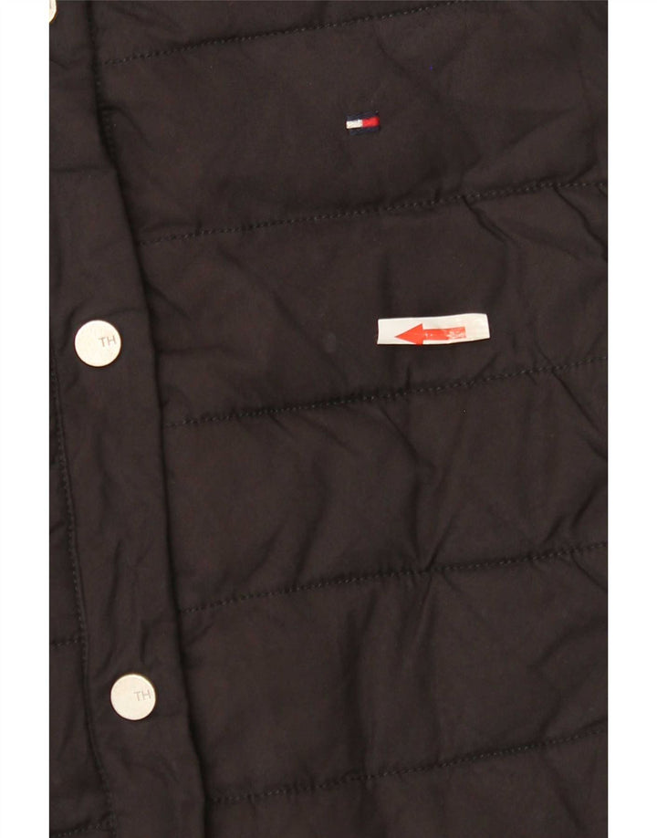 Colete acolchoado feminino Tommy Hilfiger UK 6 XS preto poliéster