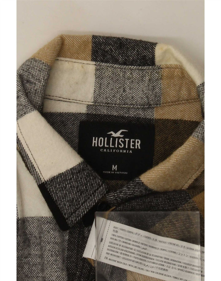 Camisa masculina de flanela Hollister de algodão xadrez médio multicolorido