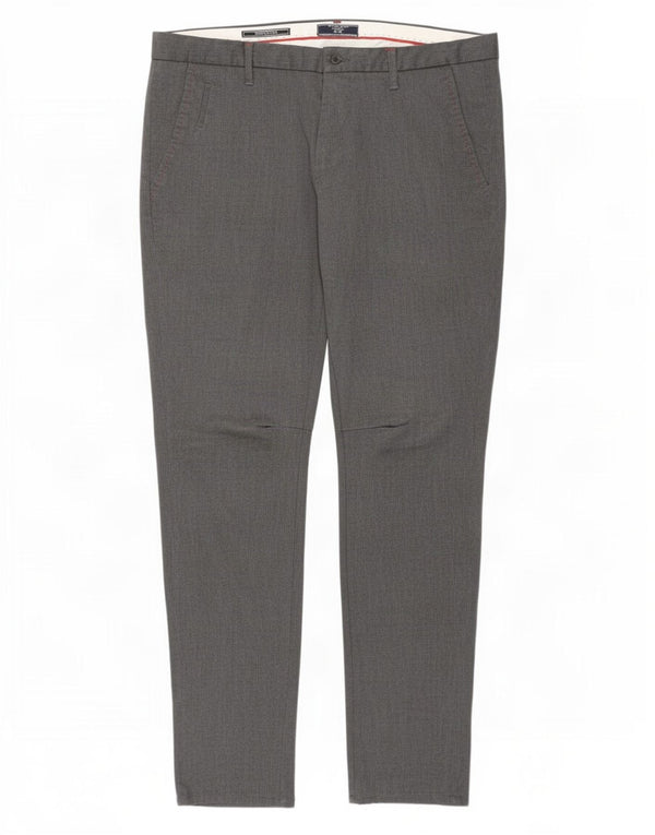 Zara Mens Slim Chino Calças EU 46 XL W36 L32 Cinza Poliéster