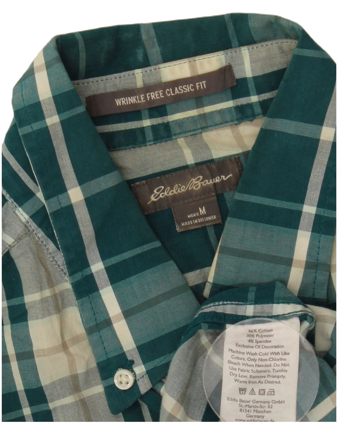 Camisa masculina EDDIE BAUER Classic Fit algodão xadrez verde médio