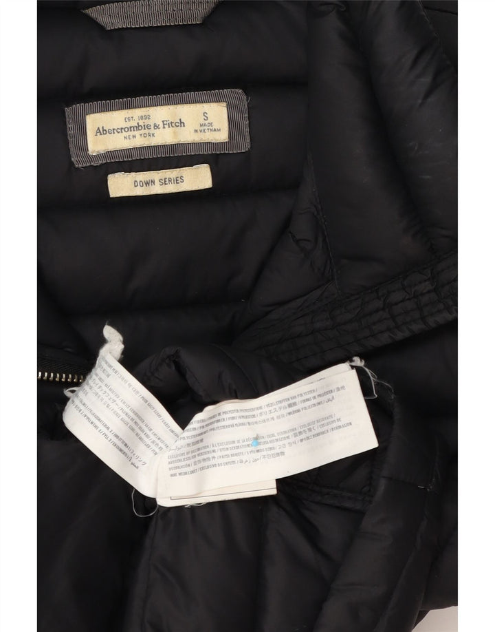 Jaqueta acolchoada feminina Abercrombie & Fitch Reino Unido 10 poliéster preto pequeno