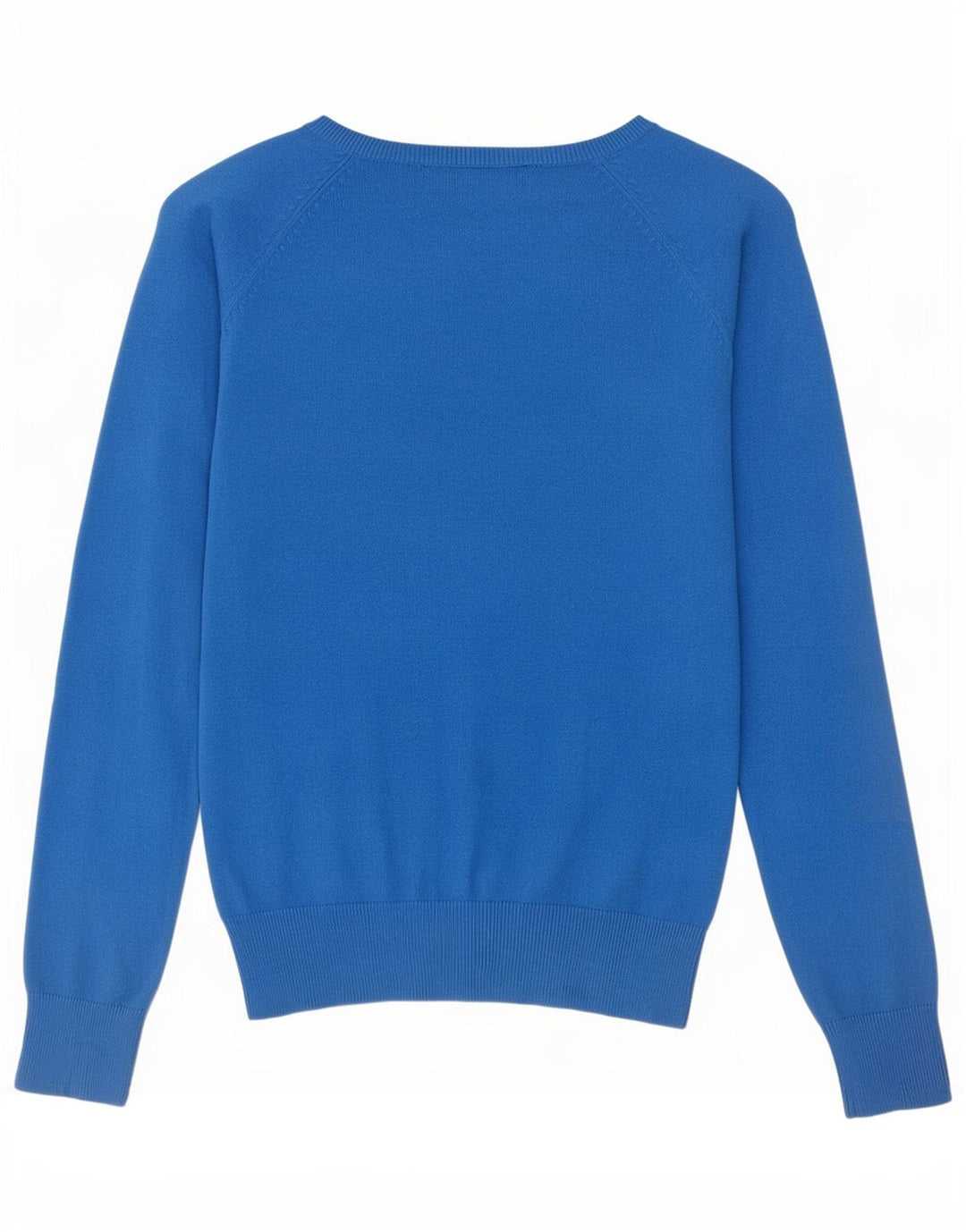 Suéter feminino Zara com decote em V Reino Unido 12 algodão azul médio