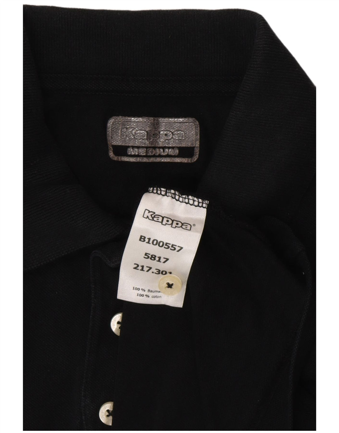 Camisa polo masculina KAPPA de algodão preto médio