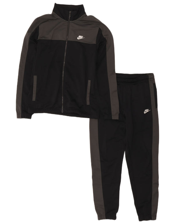 Nike masculino completo agasalho médio preto colorblock