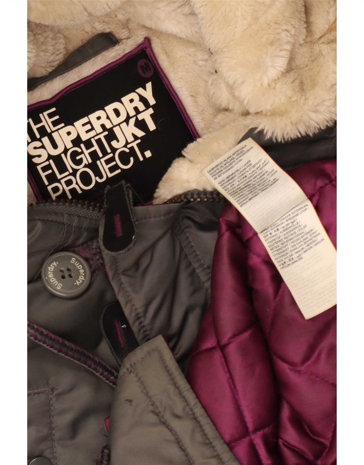 Jaqueta Parka masculina Superdry com capuz UK 38 Nylon cinza médio
