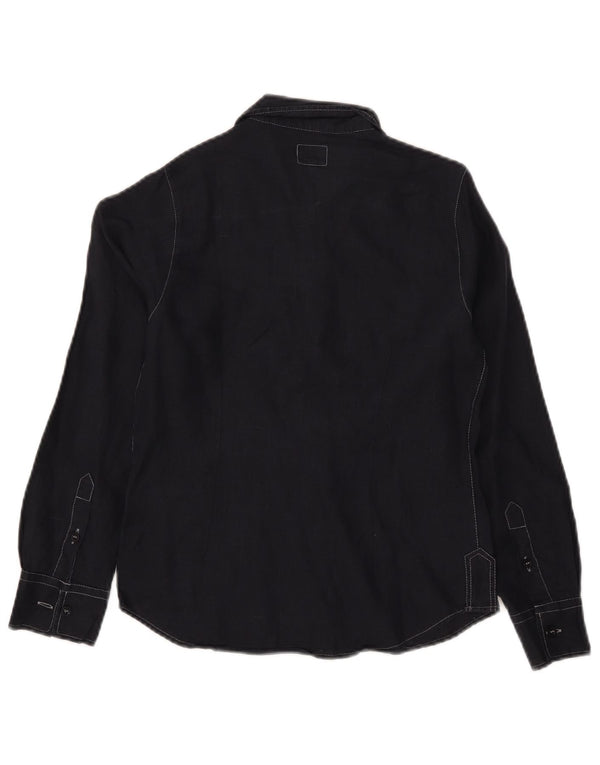 Camisa Armani Teen Boys 9-10 Anos Linho Preto