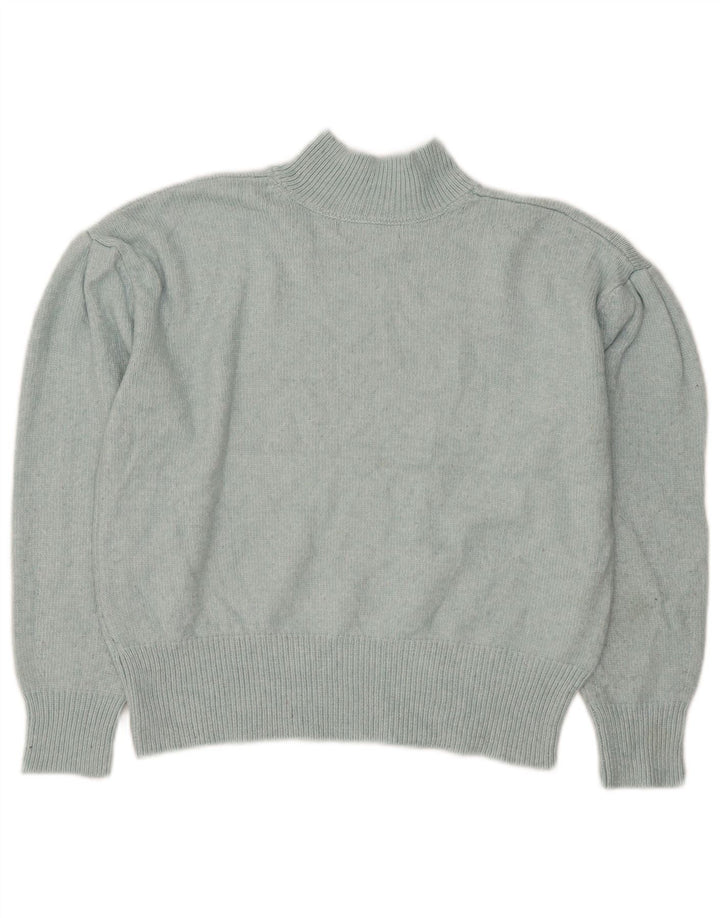 Suéter feminino Marks & Spencer com gola tartaruga Reino Unido 14 turquesa médio