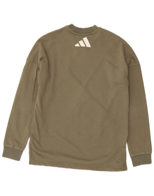Suéter gráfico Adidas feminino 14-15 anos algodão cáqui