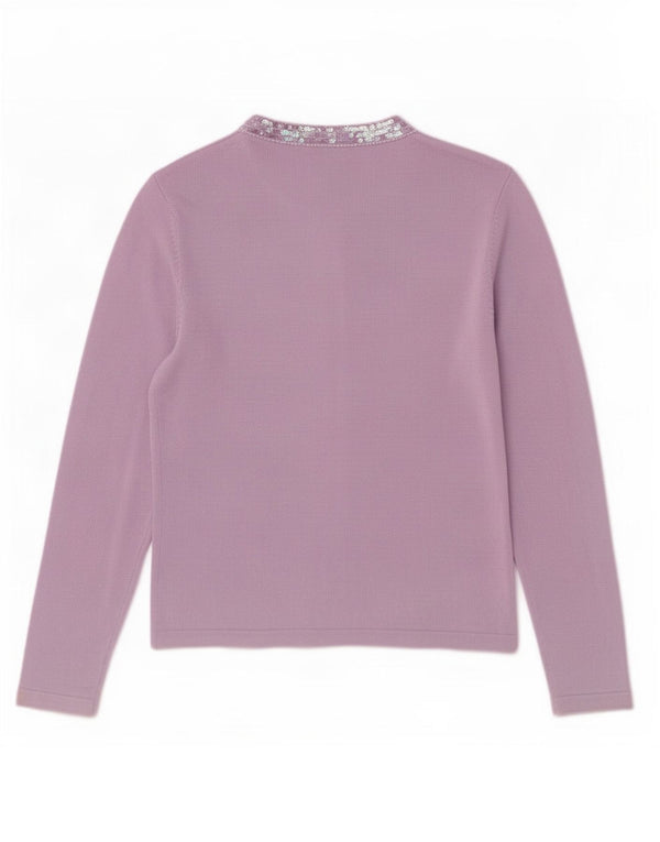 Suéter cardigã feminino Marks & Spencer Reino Unido 10 pequeno roxo