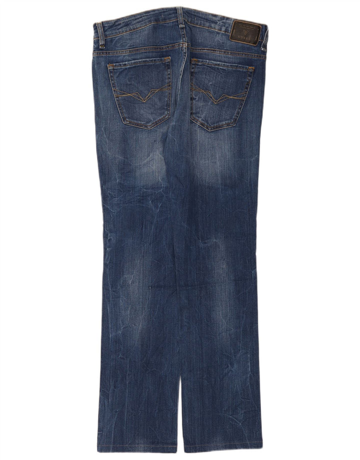 Guess Mens Straight Jeans W34 L32 Azul Algodão
