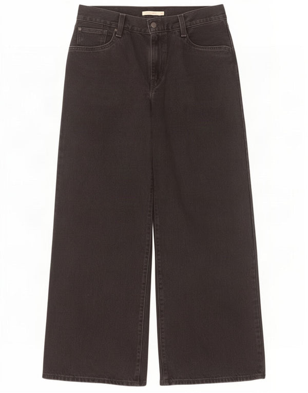 Calça jeans feminina larga larga Levi's W29 L33 algodão preto