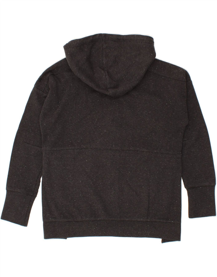 ADIDAS Womens Zip Hoodie Sweater UK 14 Large Grey Flecked Vintage Adidas and Second-Hand Adidas from Messina Hembry 