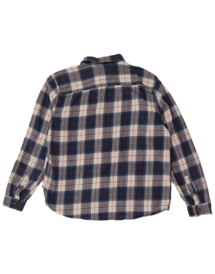 Camisa masculina de flanela Patagonia grande algodão xadrez azul