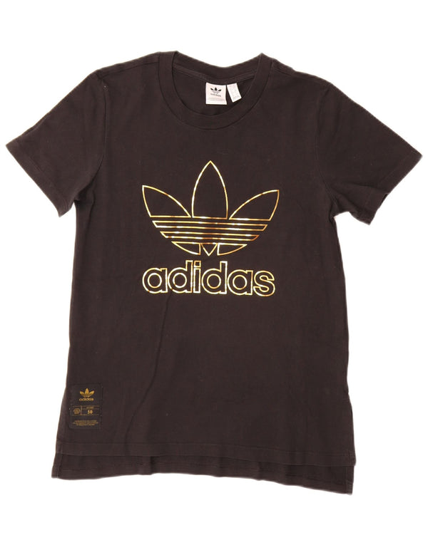 Camiseta Adidas Feminina Graphic Top UK 10 Pequena Algodão Preto