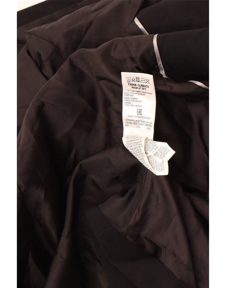 Casaco impermeável feminino Marks & Spencer Reino Unido 16 grande poliéster preto