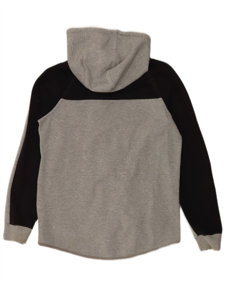 Suéter masculino Nike com capuz e zíper cinza médio algodão colorblock