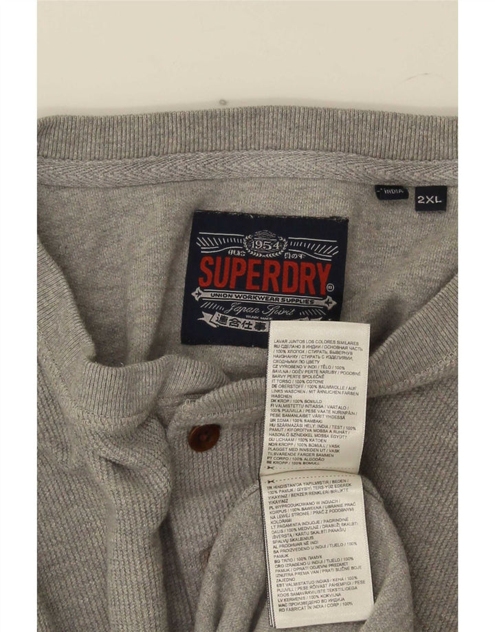 Top masculino Superdry manga comprida 2XL algodão cinza