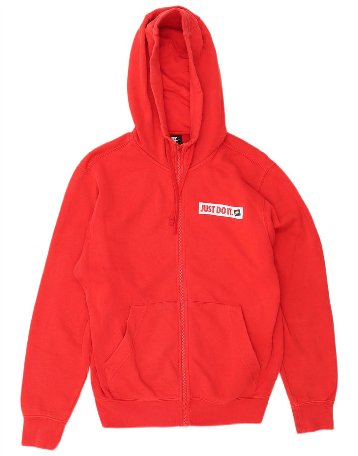 Suéter Nike masculino com capuz e zíper pequeno algodão vermelho
