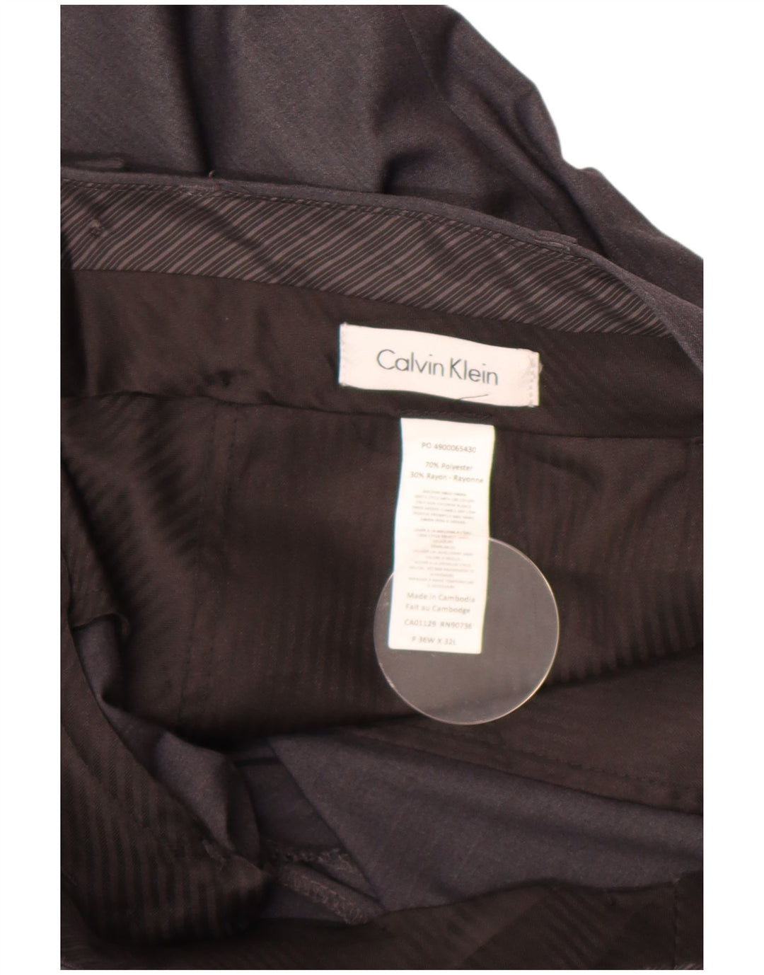 Calça masculina Calvin Klein Straight Suit W36 L32 cinza poliéster