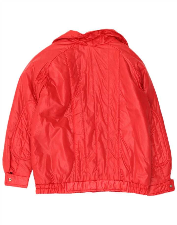 Jaqueta acolchoada feminina vintage para motociclista UK 14 vermelho médio