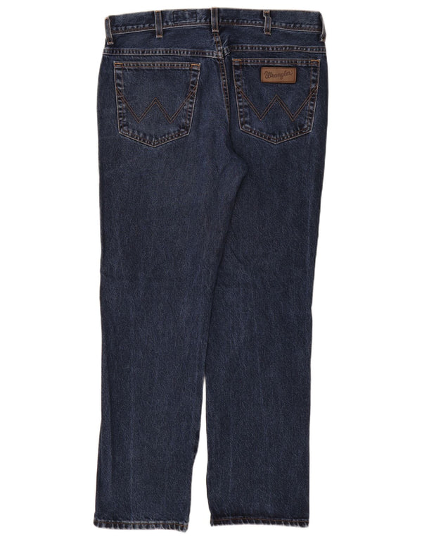 WRANGLER Masculino Texas Straight Jeans W36 L32 Azul Marinho Algodão