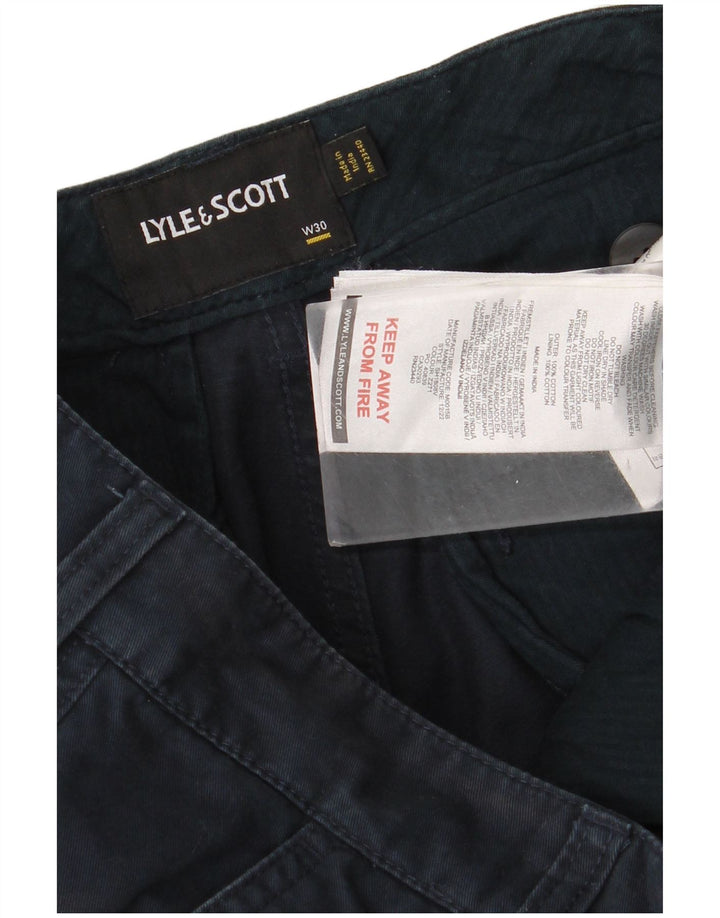Shorts cargo masculino Lyle & Scott W30 algodão azul marinho médio