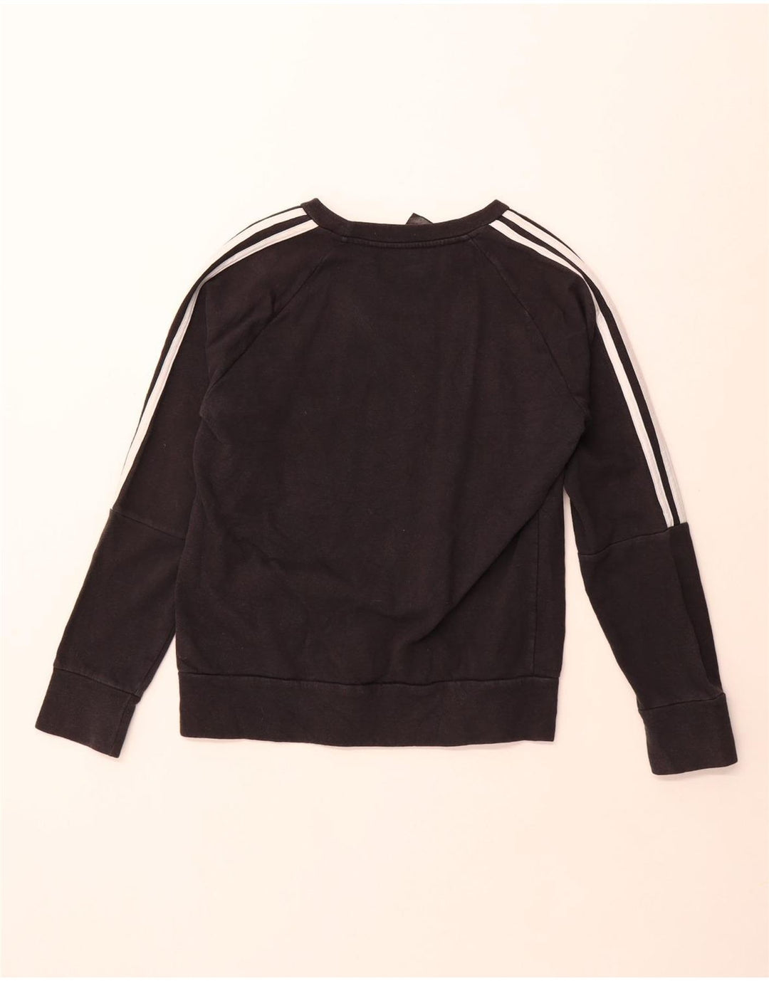 ADIDAS Womens Sweatshirt Jumper UK 8/10 Pequeno Algodão Preto