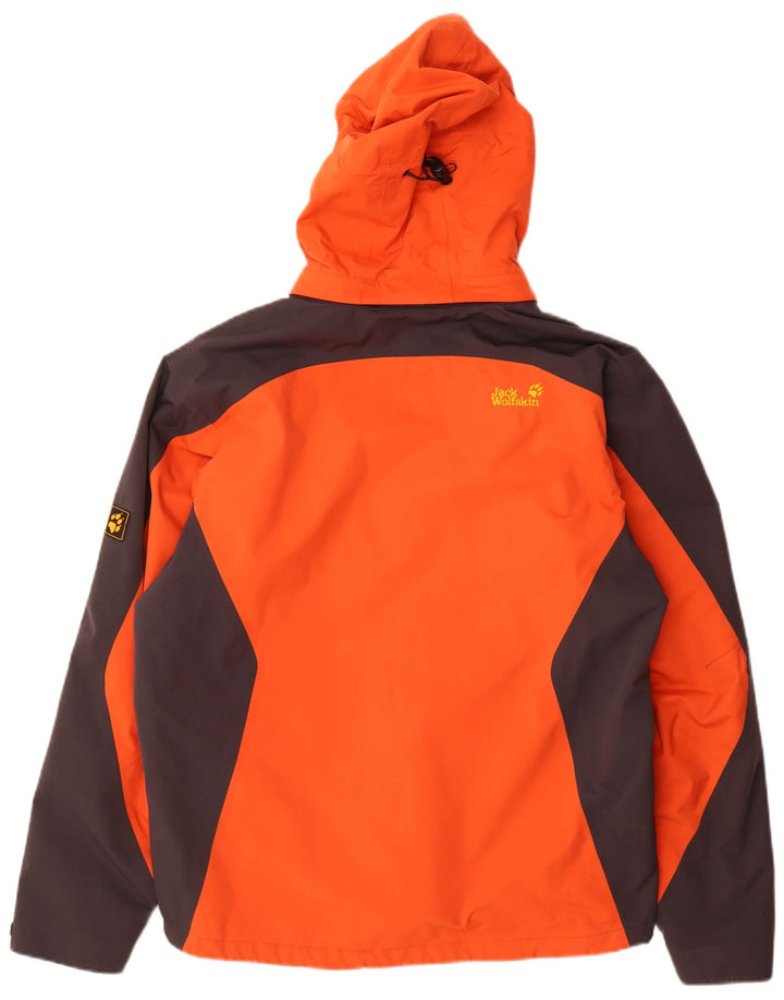 Jaqueta corta-vento masculina JACK WOLFSKIN Reino Unido 40/42 grande bloco colorido laranja