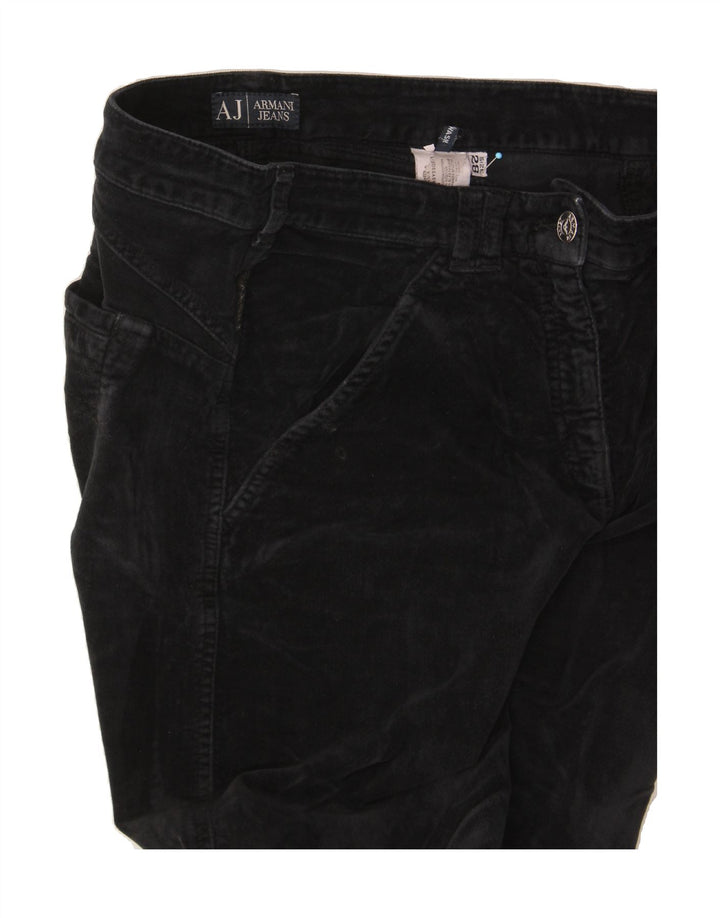 ARMANI Womens Straight Casual Trousers W28 L28 Black Cotton Vintage Armani and Second-Hand Armani from Messina Hembry 