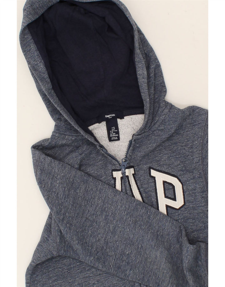 GAP Boys Graphic Zip Hoodie Sweater 6-7 Years Navy Blue Cotton Vintage Gap and Second-Hand Gap from Messina Hembry 