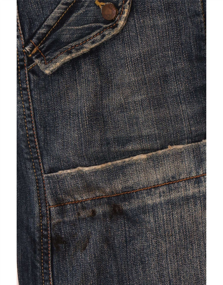 Zu Elements Mens Cargo Loose Jeans W33 L31 Azul Marinho Colourblock Algodão