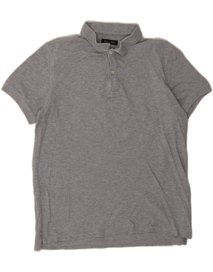 MASSIMO DUTTI Mens Polo Shirt Large Grey Cotton Vintage Massimo Dutti and Second-Hand Massimo Dutti from Messina Hembry 