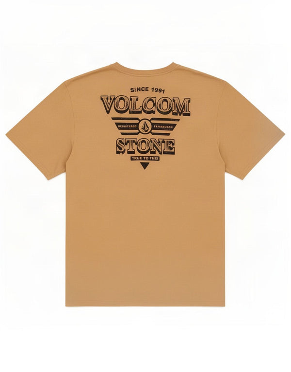 Camiseta masculina Volcom Modern Fit Graphic 2XL algodão bege