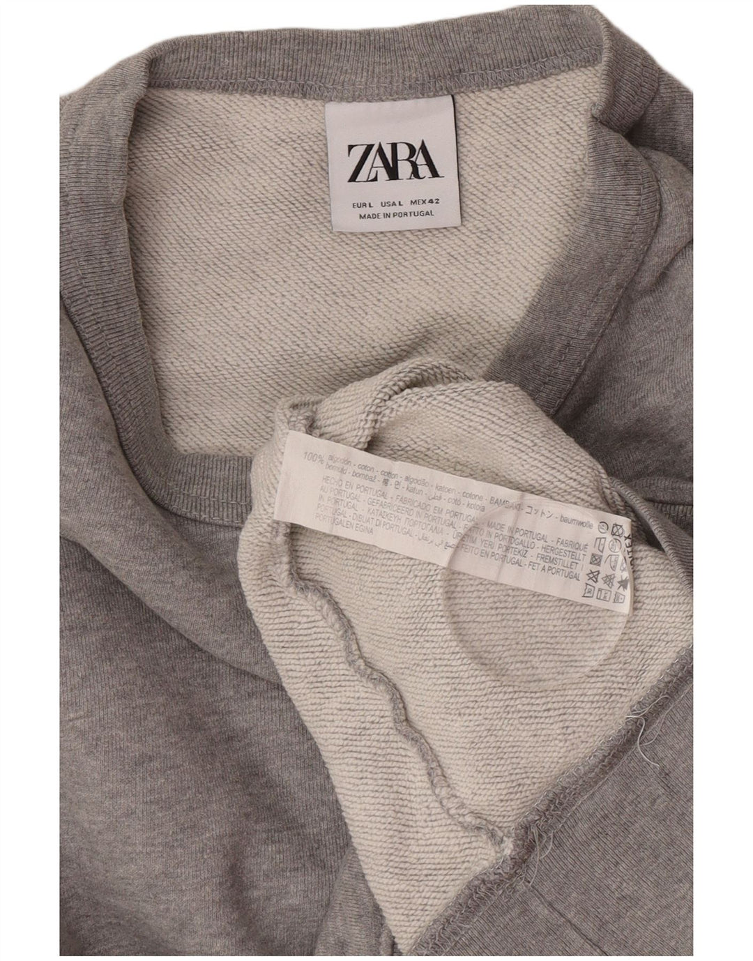 Zara Moletom Masculino Jumper Grande Algodão Cinza